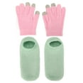 Green Moisturizing Gel Socks Touch Screen Reusable Soften Repairing Dry