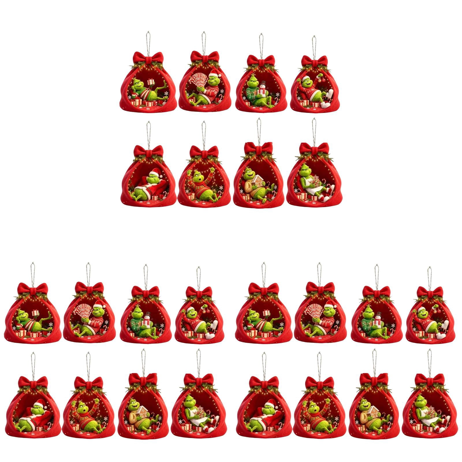 Tree Monsterz Green Monster Christmas Decorations, Flat Wooden Christmas Ornaments ...