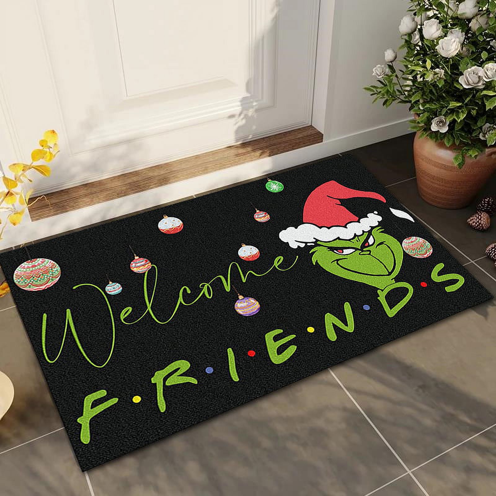 Green Monster Grinch Christmas Decorations, Door Mat Indoor Outdoor