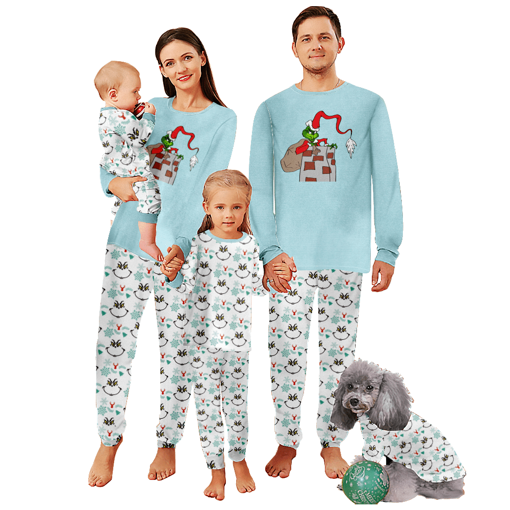 Green Monster Matching Christmas PJs for Family Xmas Pjs for Women Men
