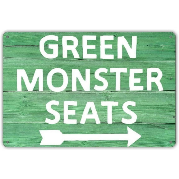 Green Monster Seats Vintage Tin Sign Retro Metal Sign Iron Painting Wall Plaque Poster Gifts for Garage Man Cave Bathroom Home Coffee Cafe Club Bar,812 inch