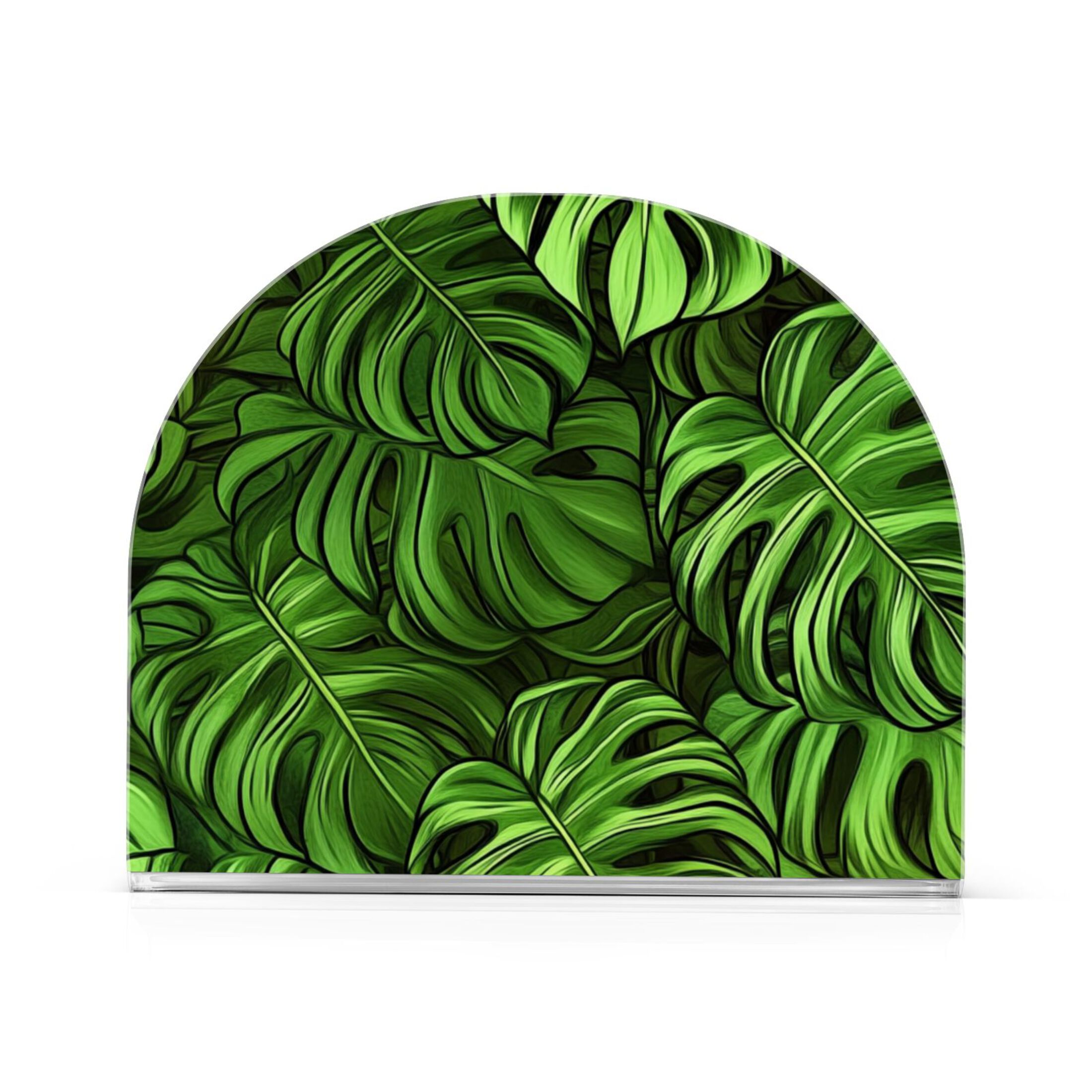 Green Monstera Leaves Acrylic Napkin Holders U-Shape Design Upright ...