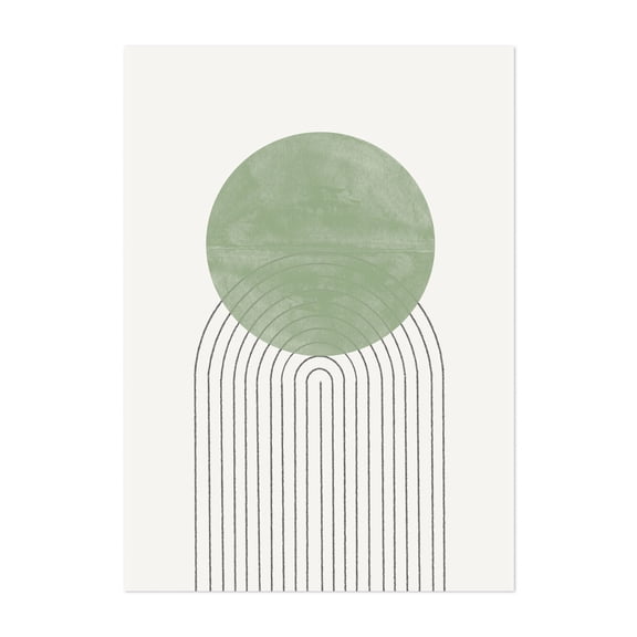 Green Moon No.1 - Illustration Unframed Wall Art Print 5 x 7 inches