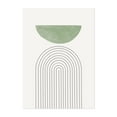 thumbnail image 1 of Green Moon No.3 - Mixed Media Minimalist Geometric Abstract Line Art Mid-Century Modern Modern Art Pastel Unframed Wall Art Print 24 x 30 inches, 1 of 1