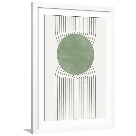 Art.com Green Moon No2. Giclee Print by THE MIUUS STUDIO, White Frame Wall Art, 32" x 44"