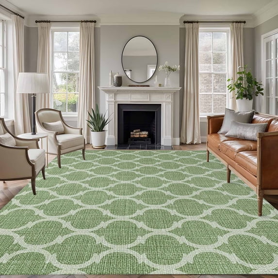 Green Moroccan Area Rug 5x7 Washable Rug Non Slip Morocco Boho Ethnic Abstract Geometric Large Area Rug Soft Stainresistant Indoor Floor Carpet for Living Room Bedroom Home Office Dining Room Nursery