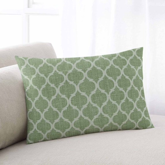Green Moroccan Throw Pillow Covers, Morocco Boho Ethnic Abstract Geometric Soft Breathable Pillow Cases with Invisible Zipper, Queen Size Pillowcases for Couch Bed Sofa Chair 20x30 Inches
