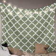 thumbnail image 1 of Green Morocco Tapestry for Bedroom Wall Hanging Tapestry, Boho Farmhouse Abstract Geometric Simple Ceiling Backdrop Tapestries Poster Blanket Wall Decor for Teens Room Living Room Dorm 59" x 90", 1 of 8