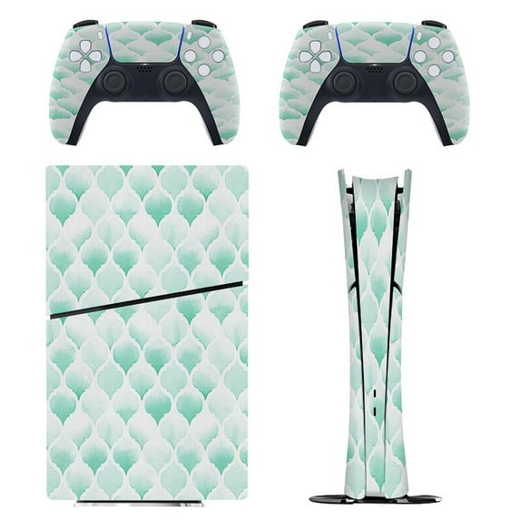 Green Morocco Watercolor Modern Geometric Art PS5/PS5 Pro/PS5 Slim Digital Disc Skin Sticker For Console And Controller Skins