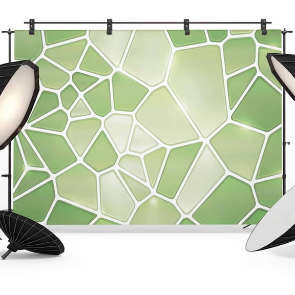 Green Mosaic Photography Backdrop 7x5FT, Modern Abstract Crimson Tiles Geometric Art Photo Backdrops, Background for Photography Studio Photo Studio Background, Back Drop for Photoshoot