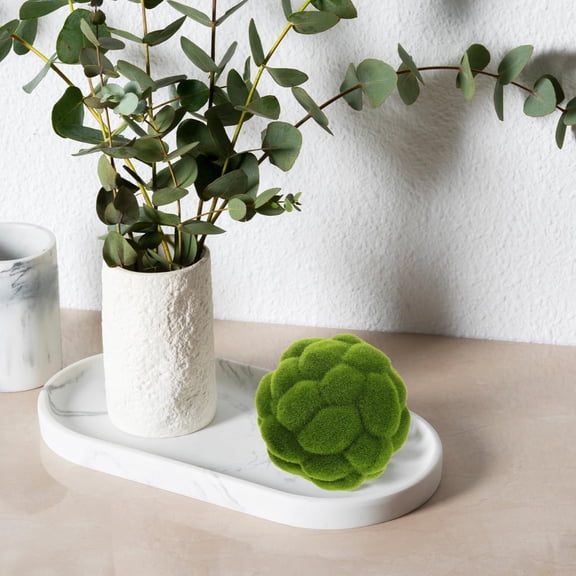 Green Moss Balls: 6Pcs Green Balls Decorative for Bowl - Simulated Moss Ball Spheres Decorative Ball Artificial Plant Ornament for Vase Filler Garden Wedding Party Decoration (3.9in + 4.7in)