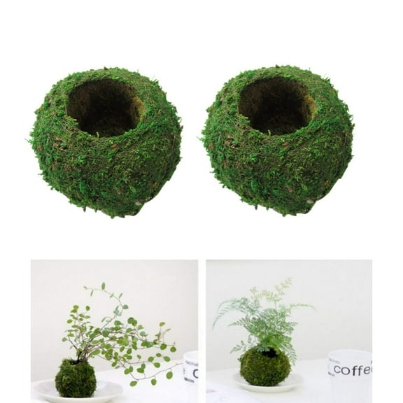 Green Moss Decorative Planter,Portable Weave Moss Planter for Home,Garden Plant Potted Decoration for DIY Gardening Decoration