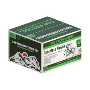 Green Mountain Fire - 100% Hardwood Fire Logs - 6 Log Complete Fire Kit Brand: Green Mountain Fire
