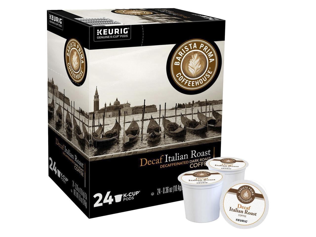 Barista Prima Coffeehouse, Decaf Italian Roast Coffee Pods, Dark