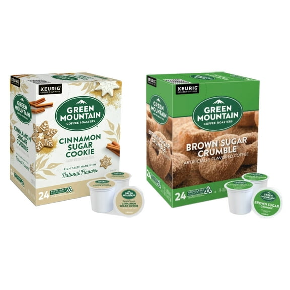 Green Mountain Cinnamon Sugar Cookie and Brown Sugar Crumble Coffee K Cups Variety Pack, 24 K Cups Per Flavor