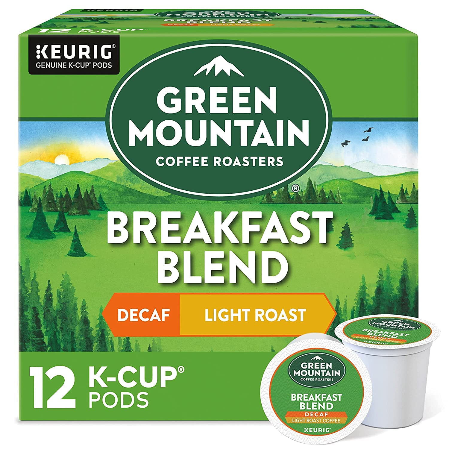 Green Mountain Coffee Breakfast Blend Decaf K-Cups (Case Of 6).