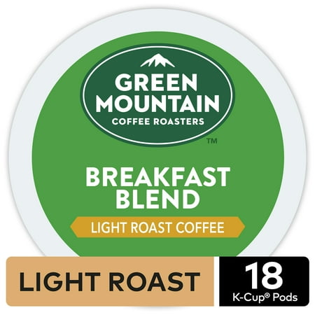 Green Mountain Coffee Breakfast Blend, Keurig K-Cup Pods, Light Roast, 18 Count