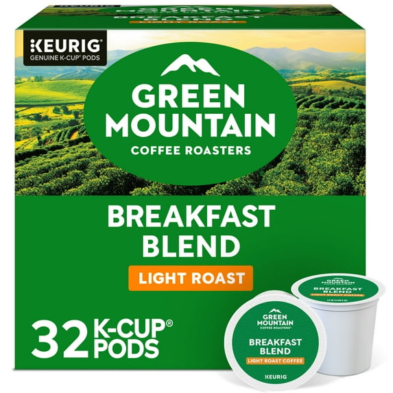 Green Mountain Coffee Roasters, Breakfast Blend Light Roast K-Cup Coffee Pods, 32 Count