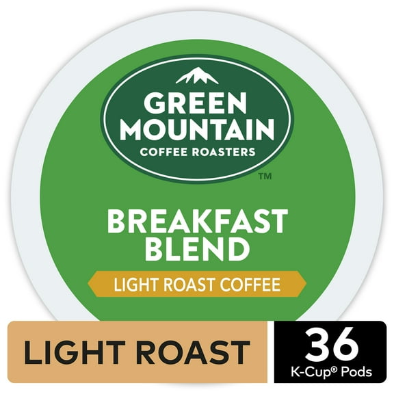 Green Mountain Coffee Breakfast Blend, Keurig K-Cup Pods, Light Roast Coffee, 36 Count