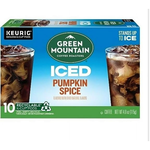 Green Mountain Coffee Brew Over Ice Pumpkin Spice, Keurig Single Serve K-Cup Pods, 10 Count
