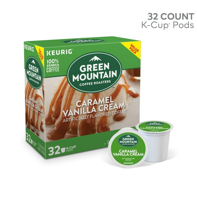 Green Mountain Coffee Caramel Vanilla Cream Flavored KCup Pods, Light