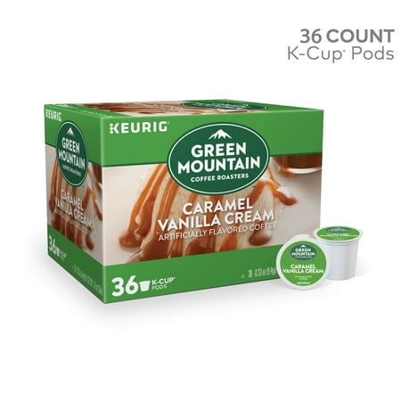 Green Mountain Coffee Caramel Vanilla Cream Keurig Single-Serve K-Cup pods, Light Roast Coffee, 36 Count