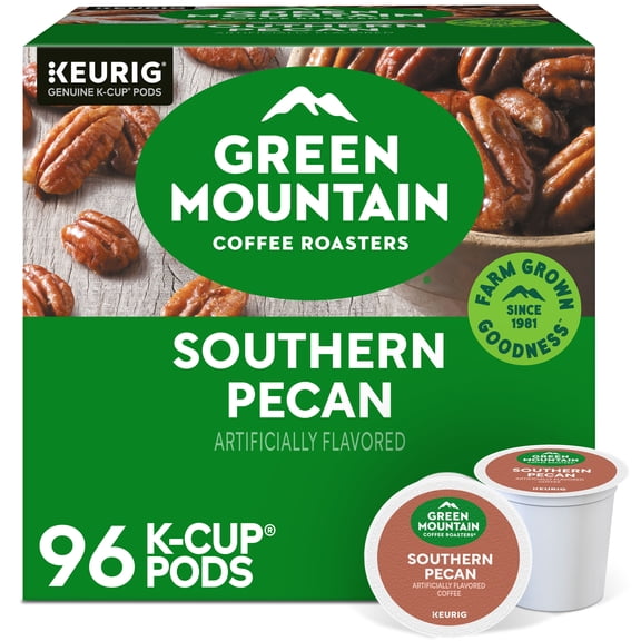 (4 pack) Green Mountain Coffee Southern Pecan, Flavored Keurig K-Cup Coffee Pods, Light Roast, 24 Count