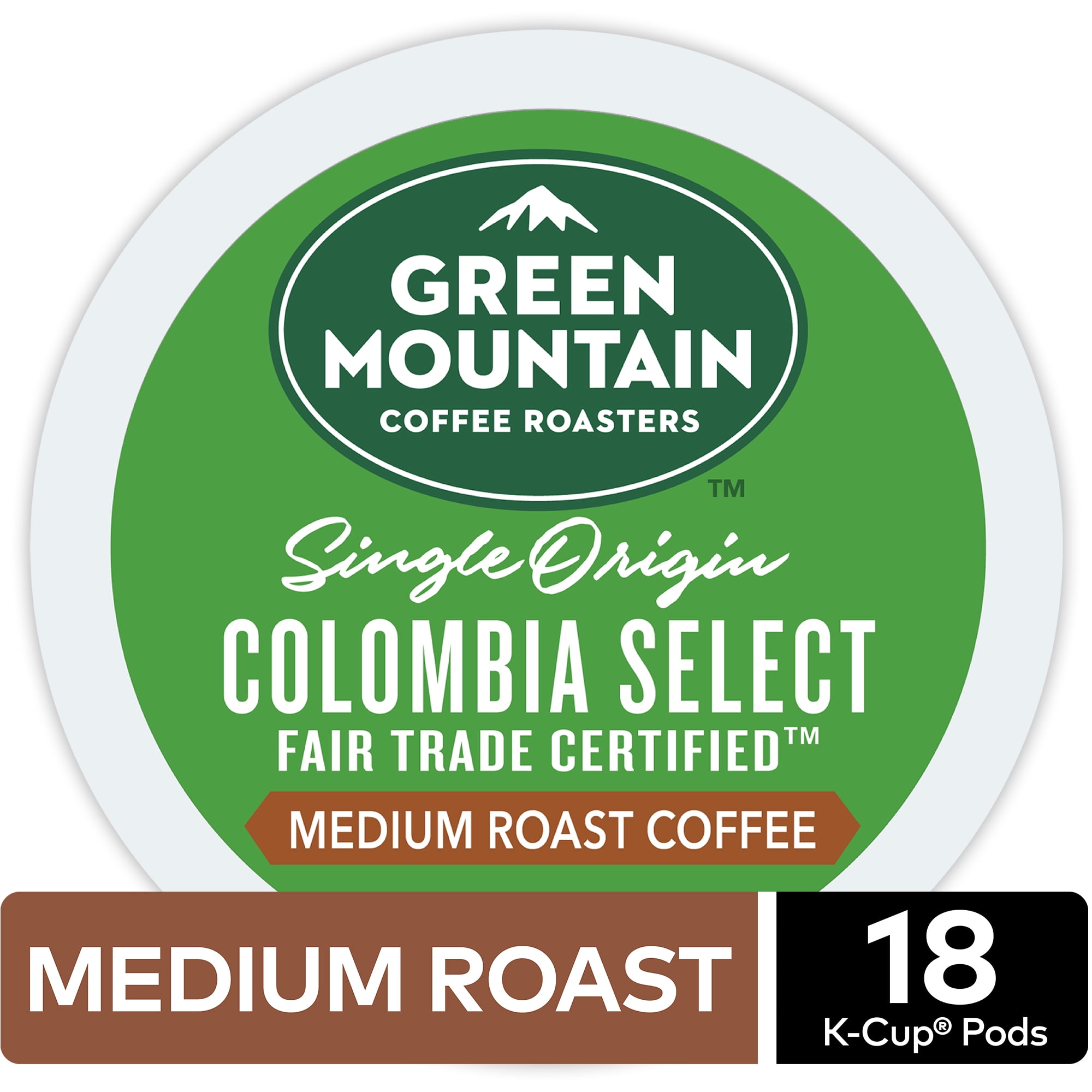 Green Mountain Coffee Colombian Fair Trade Select, Keurig K-Cup Pods, Medium Roast, 18 Count
