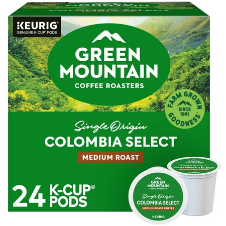 Green Mountain Coffee Colombia Select Fair Trade Certified K-Cup Pods, Medium Roast, 24 Count for Keurig Brewers
