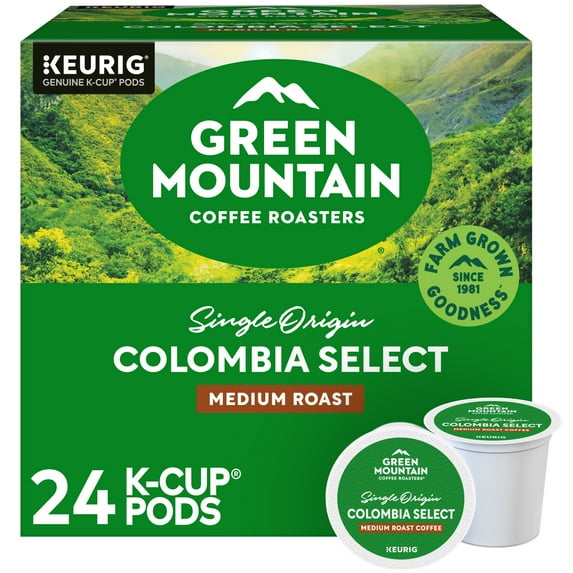 Green Mountain Coffee Colombia Select Fair Trade Certified K-Cup Pods, Medium Roast, 24 Count for Keurig Brewers