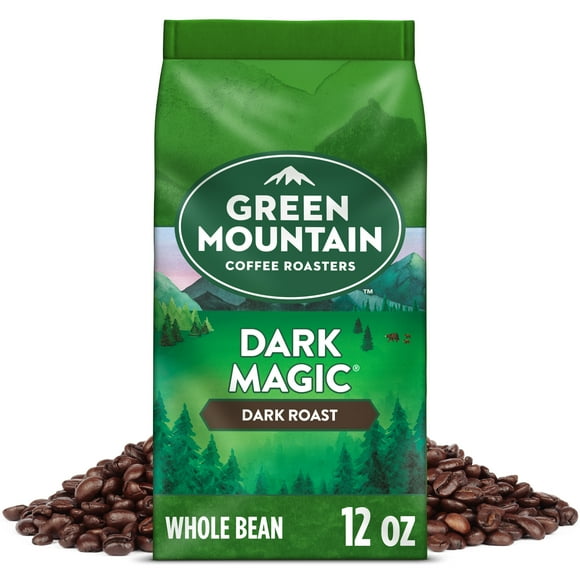 Green Mountain Coffee, Dark Magic, Dark Roast, Whole Bean Coffee, Bagged 12 oz