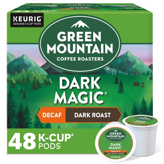 Green Mountain Coffee Dark Magic Decaf, 48 K-Cup Pod, Dark Roast