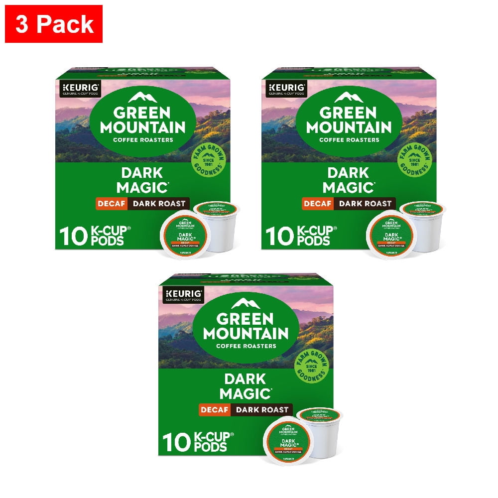 Green Mountain Coffee Dark Magic Decaf Dark Roast K-Cup Coffee Pods 10 ct - 3 Pack