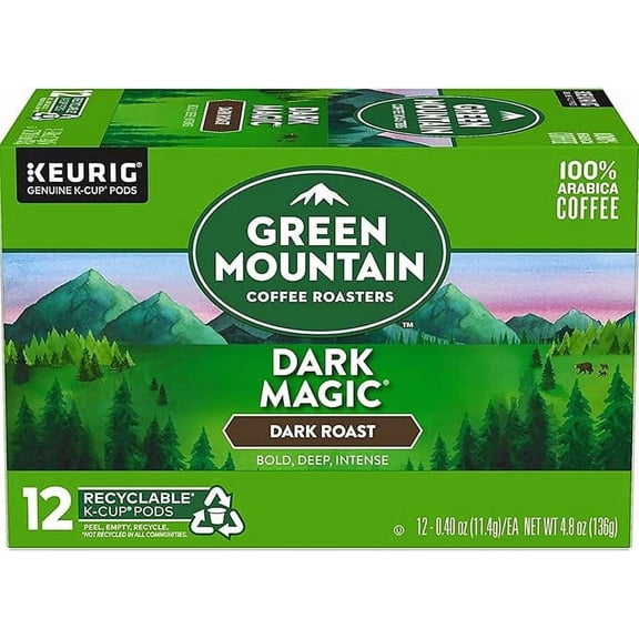 Green Mountain Coffee Dark Roast Single Serve For Keurig Dark Magic, 12 Ea, 3 Pack