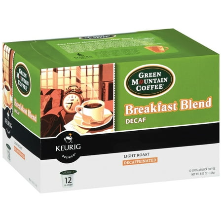 Green Mountain Coffee Decaf Single Serve Coffee for Keurig, Breakfast Blend, 12 Ct