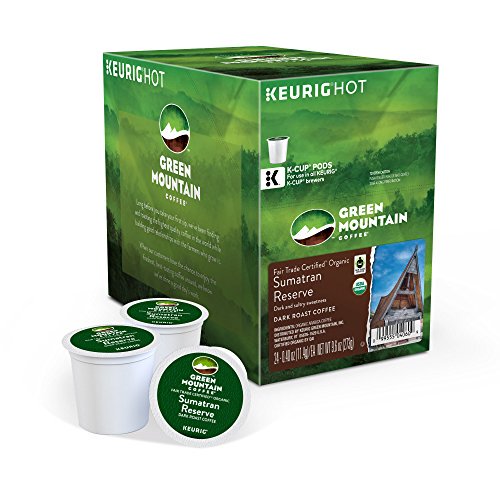 Green Mountain Coffee Fair Trade Organic Sumatran Reserve, K-Cup Portion Pack for Keurig Brewers 24-Count
