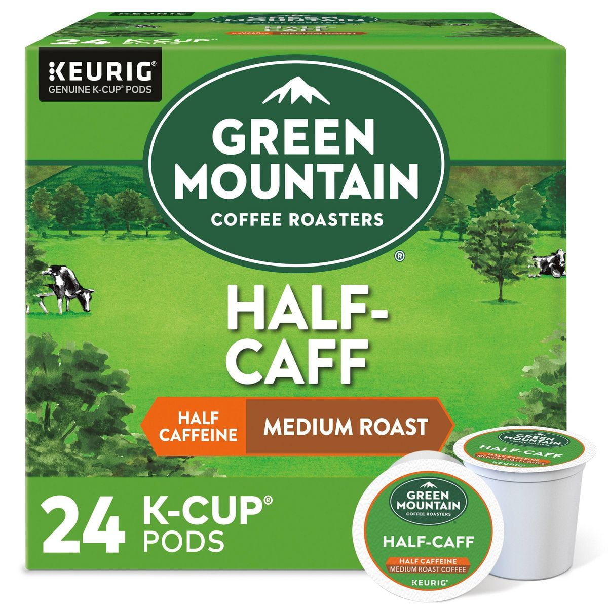 Green Mountain Coffee Half-Caff Keurig K-Cup Coffee Pods - Medium Roast - 24ct - Pack of 2