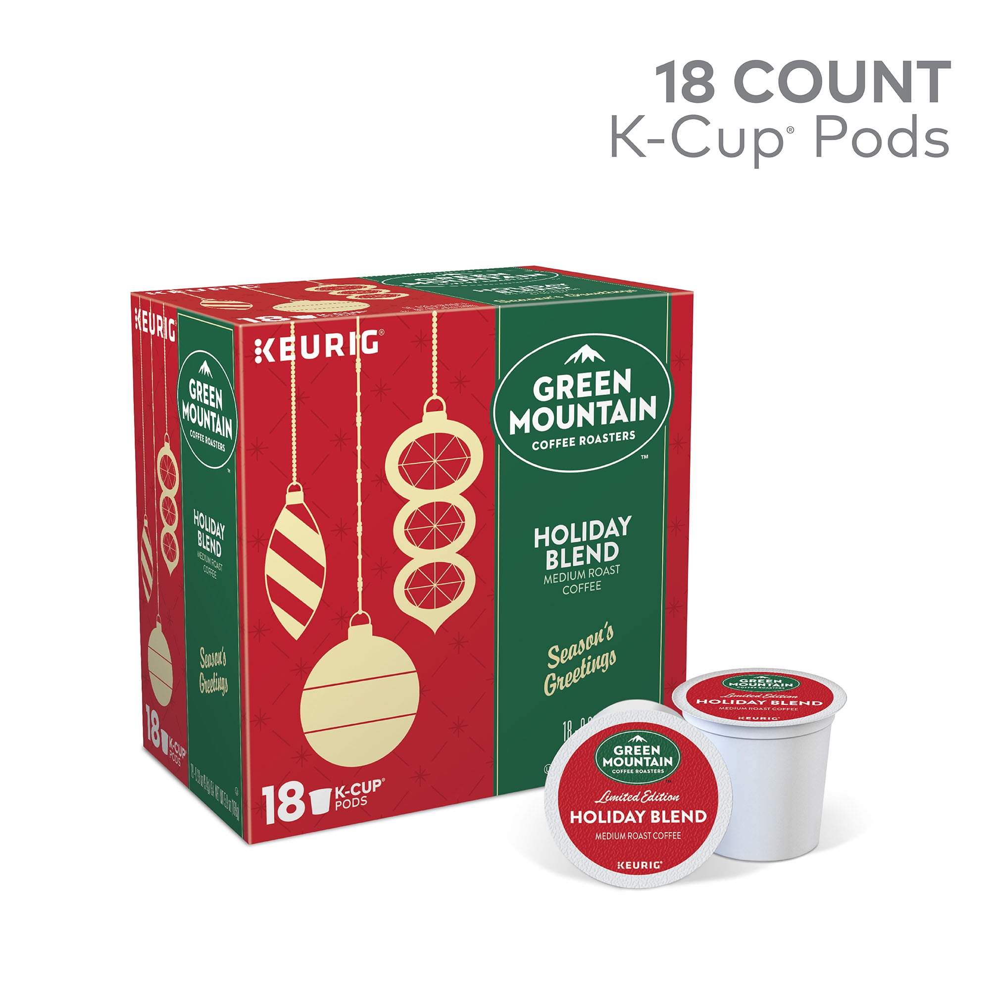 Green Mountain Coffee Holiday Blend Keurig K Cup Pods Medium