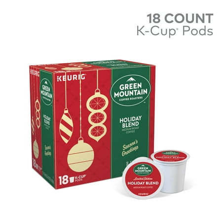 Green Mountain Coffee Holiday Blend, Keurig K-Cup Pods, Medium Roast, 18 Count