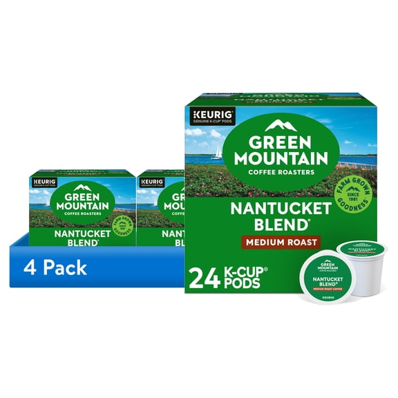 (4 pack) Green Mountain Coffee Roasters, Nantucket Blend Medium Roast K-Cup Coffee Pods, 24 Count