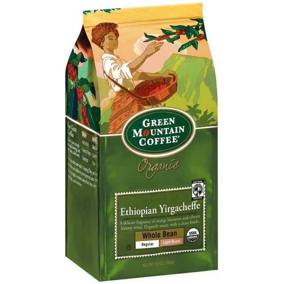 Green Mountain Coffee® Organic Ethiopian Yirgacheffe Whole Bean Coffee 10 oz. Bag