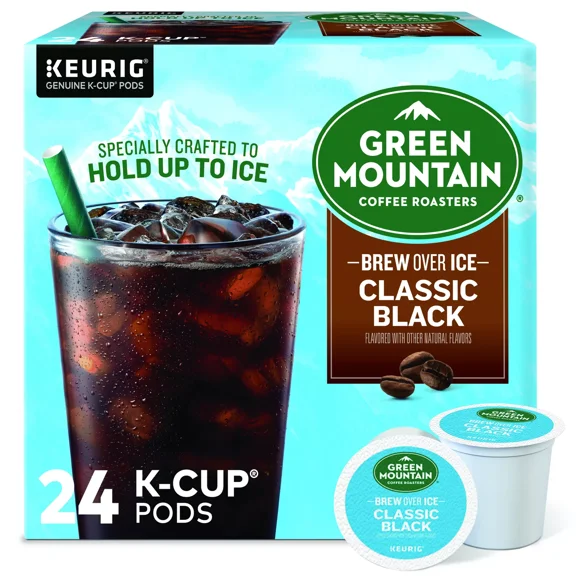 Green Mountain Coffee Roasters Brew Over Ice Classic Black, K-Cups, 24 Count