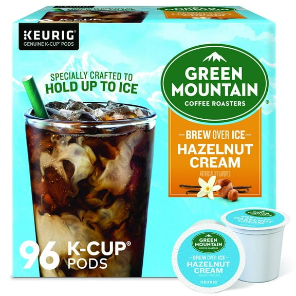 Green Mountain Coffee Roasters Brew Over Ice Hazelnut Cream, 96 K-Cups