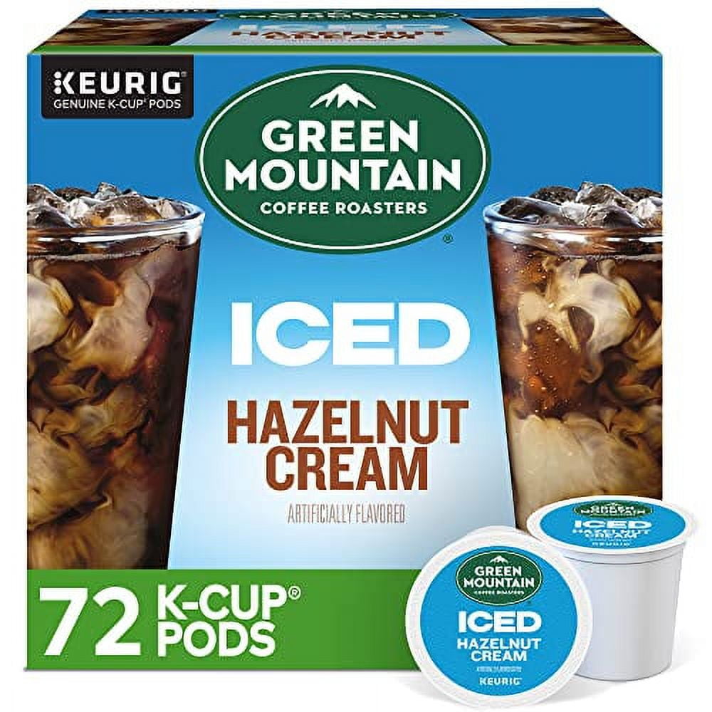 Green Mountain Coffee Roasters .. Brew Over Ice Hazelnut .. Cream, Single Serve Keurig .. K-Cup Pods, Flavored Iced .. Coffee, 72 Count