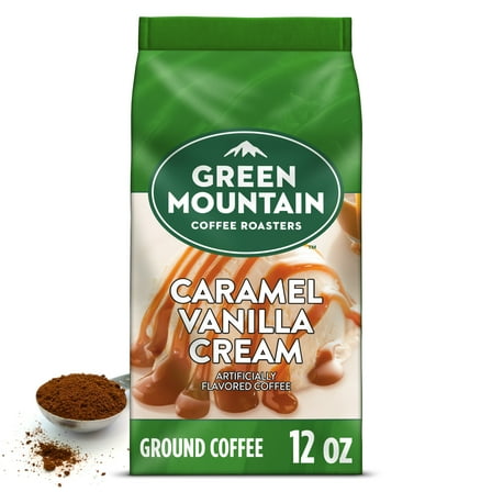 Green Mountain Coffee Roasters Caramel Vanilla Cream, Light Roast, Ground Coffee, 12 oz