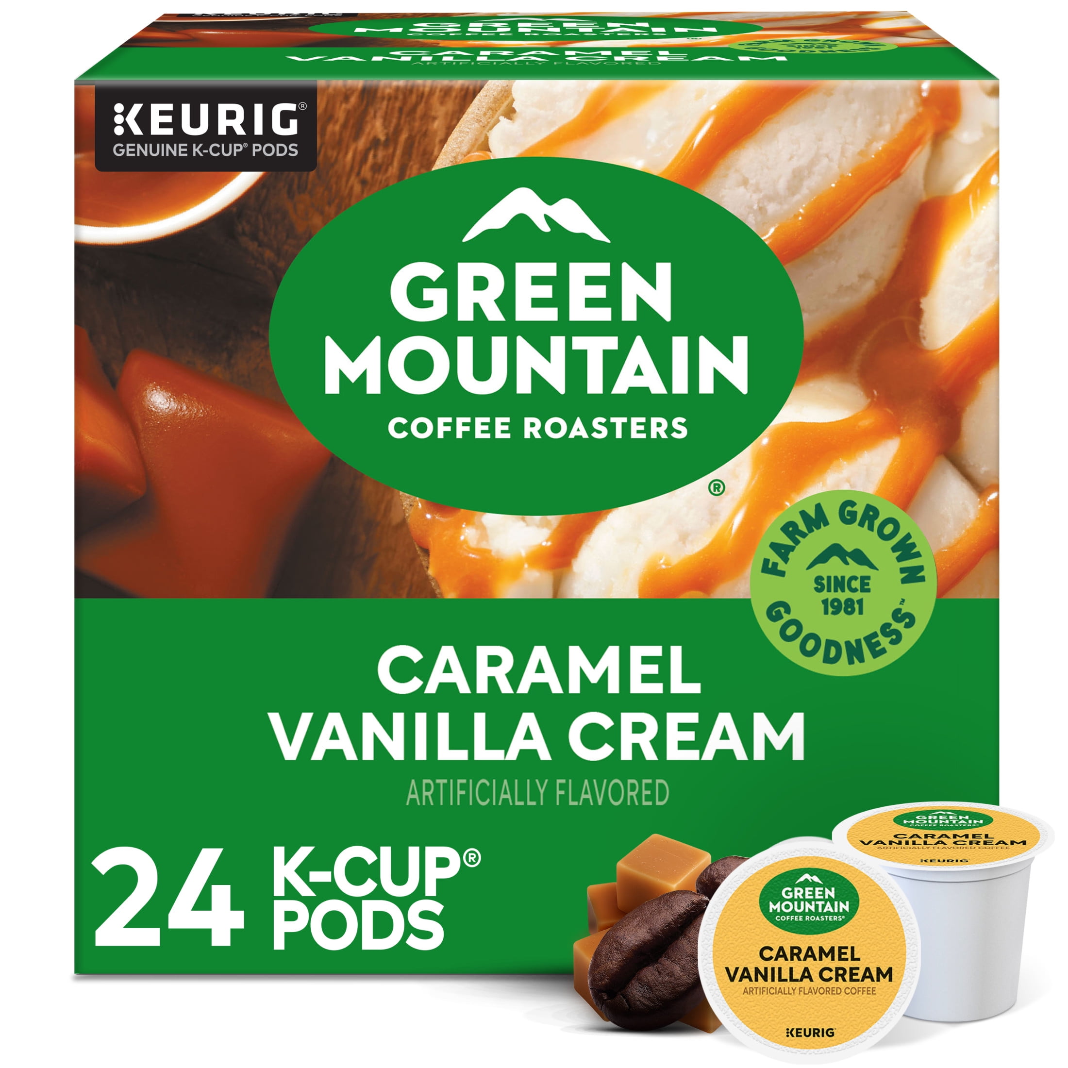 Green Mountain Coffee Roasters, Caramel Vanilla Cream Light Roast K-Cup Coffee Pods, 24 Count