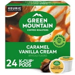 Green Mountain Coffee Roasters Caramel Vanilla Cream, Single-Serve Keurig K-Cup Pods, Flavored Light Roast Coffee, 24 Count