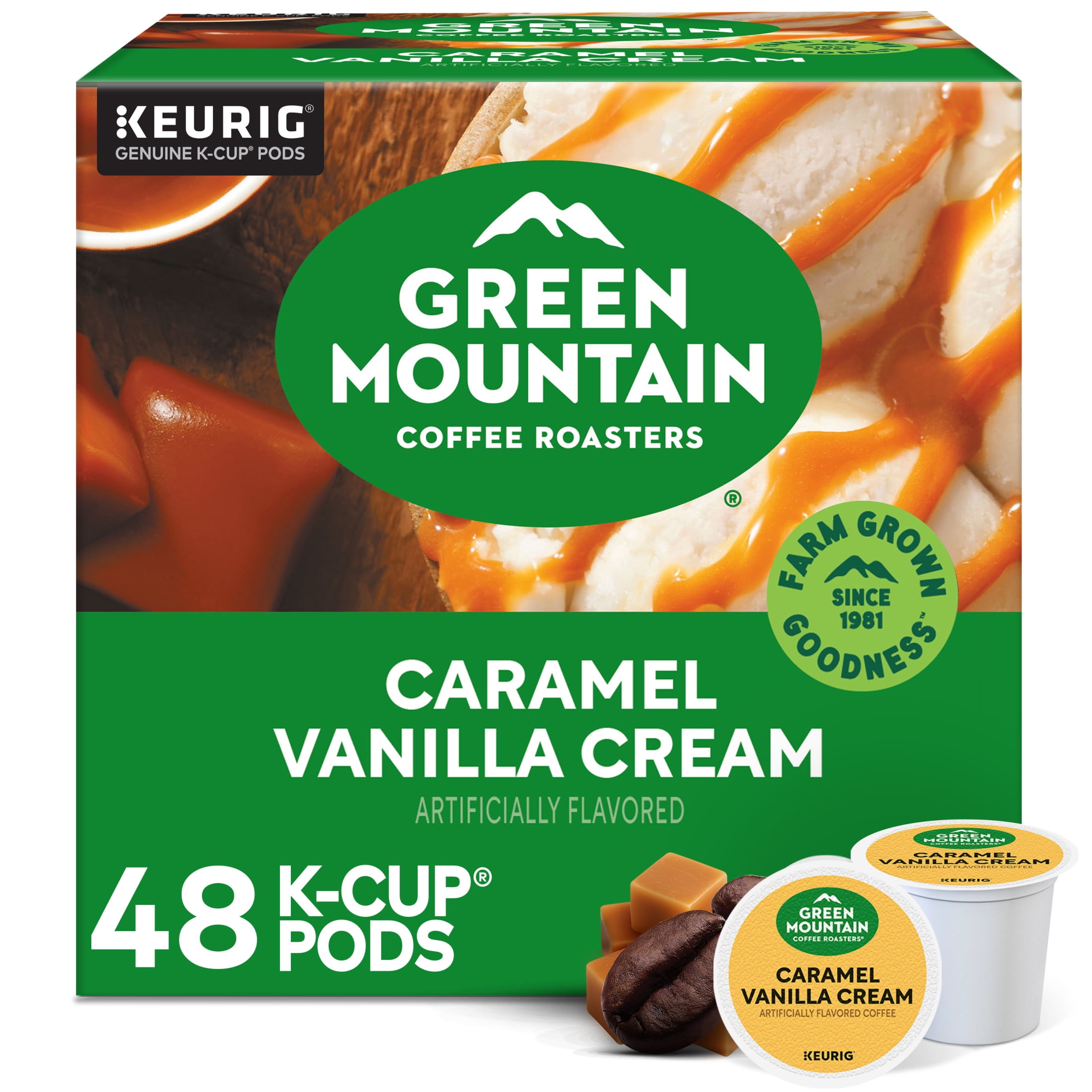 Green Mountain Coffee Roasters, Caramel Vanilla Cream Light Roast K-Cup Coffee Pods, 48 Count