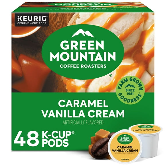 Green Mountain Coffee Roasters, Caramel Vanilla Cream Light Roast K-Cup Coffee Pods, 48 Count