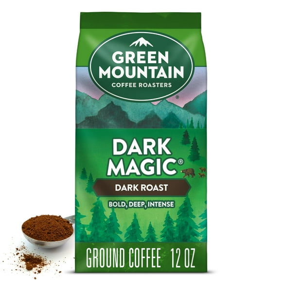 Green Mountain Coffee Roasters, Dark Magic, AIS1Ground Coffee, Dark Roast, Bagged 12oz.